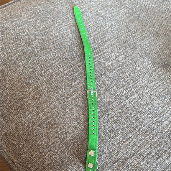 Green Studded Dog Collar, Size Small, rhinestones - Picture 6 of 6
